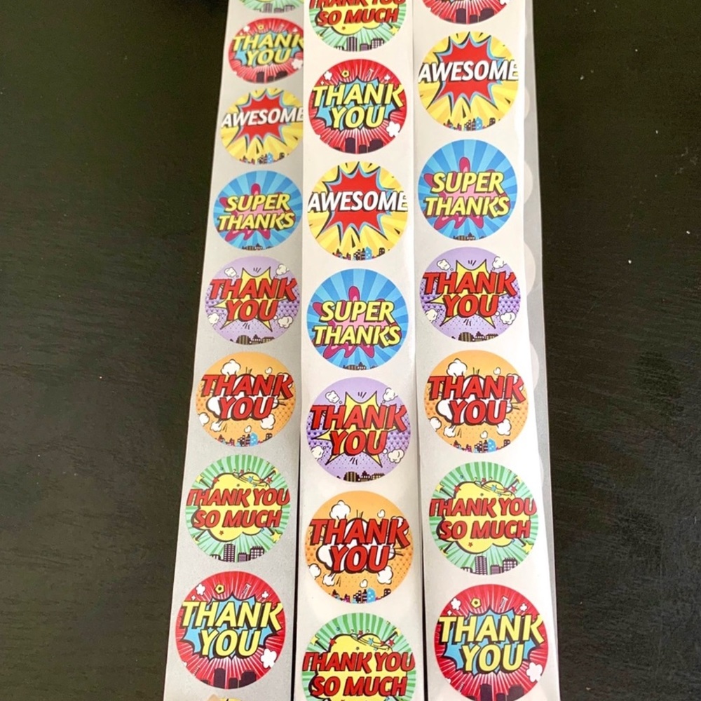 🍒🍒 Colorful Thank You Stickers